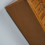 Vintage italian beech haberdashery shop cabinet, 1950s