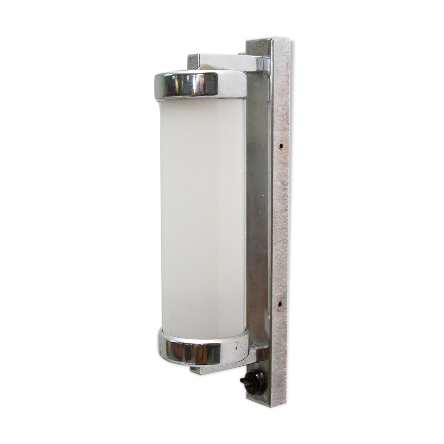 Bauhaus chromed roll wall lamp, 1930´s, Bohemia