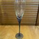 Set of 5 Champagne Flutes BORMIOLI ROCCO Moulded Glass + Vintage Blue Stem