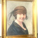 Portrait of a lady oil on canvas With Wooden gilded  frame signed 1928