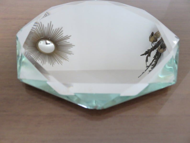 Pair of octagonal mirrors beveled 40s 50s