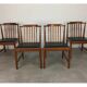 4 Scandinavian teak chairs with bars, 60s