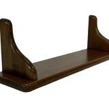 Vintage book shelf wall rack 1970s in dark oak - minimalist design