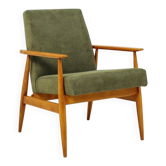 Fauteuil Vintage en Velours Côtelé Vert Design Vintage