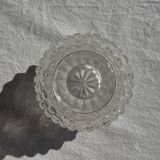 Small glass ball vase with diamond points H15