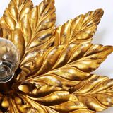 Hans Kögl Hollywood Regency Florentine Wall Light Ceiling Fixture in Gold Metal