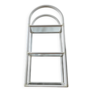 "Space Age" tubular auxiliary shelf in white PVC and glass – Years