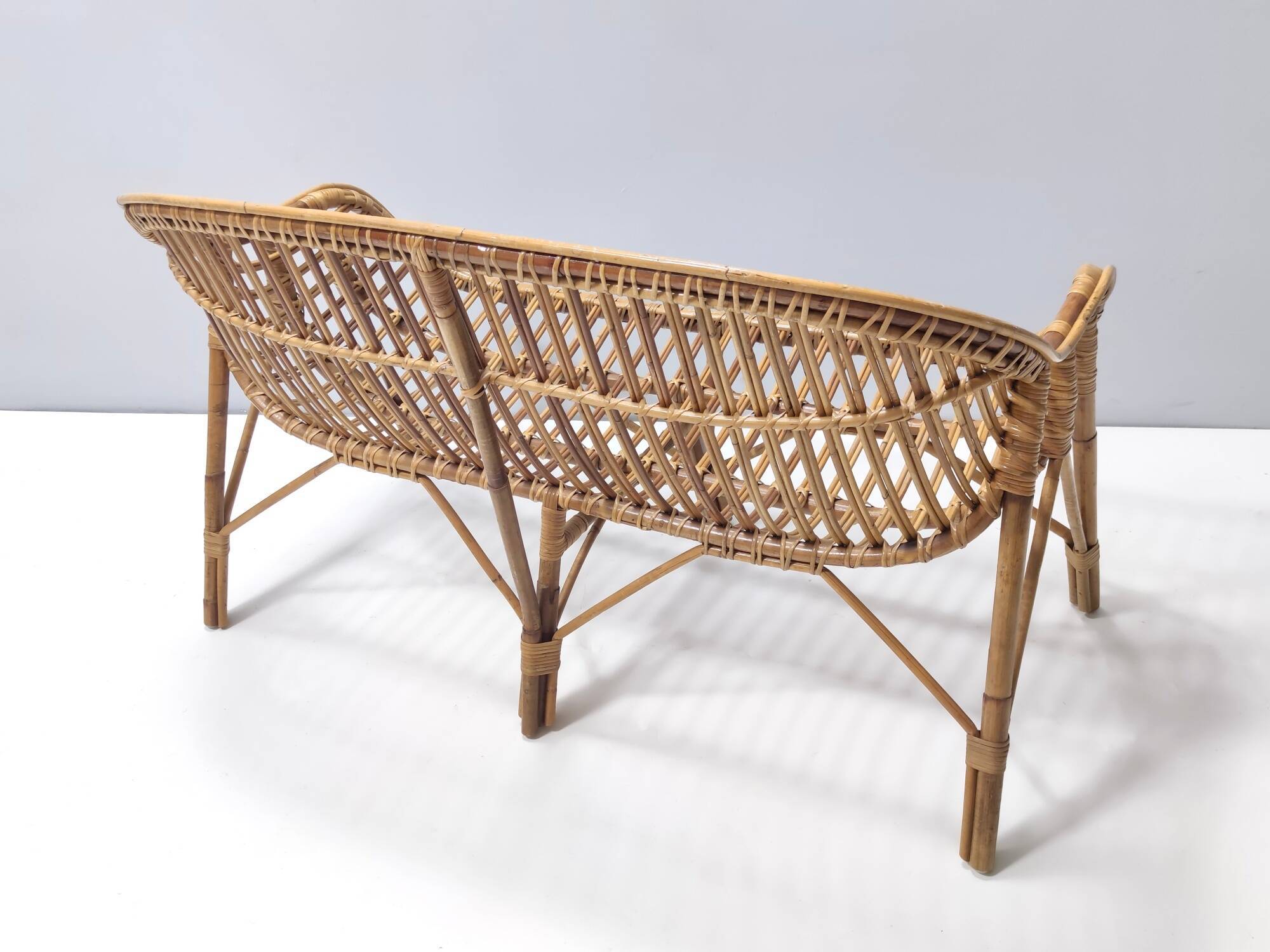 Vintage Two-Seat Bamboo Sofa, Made in Italy