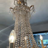Large Montgolfière chandelier with crystal drops