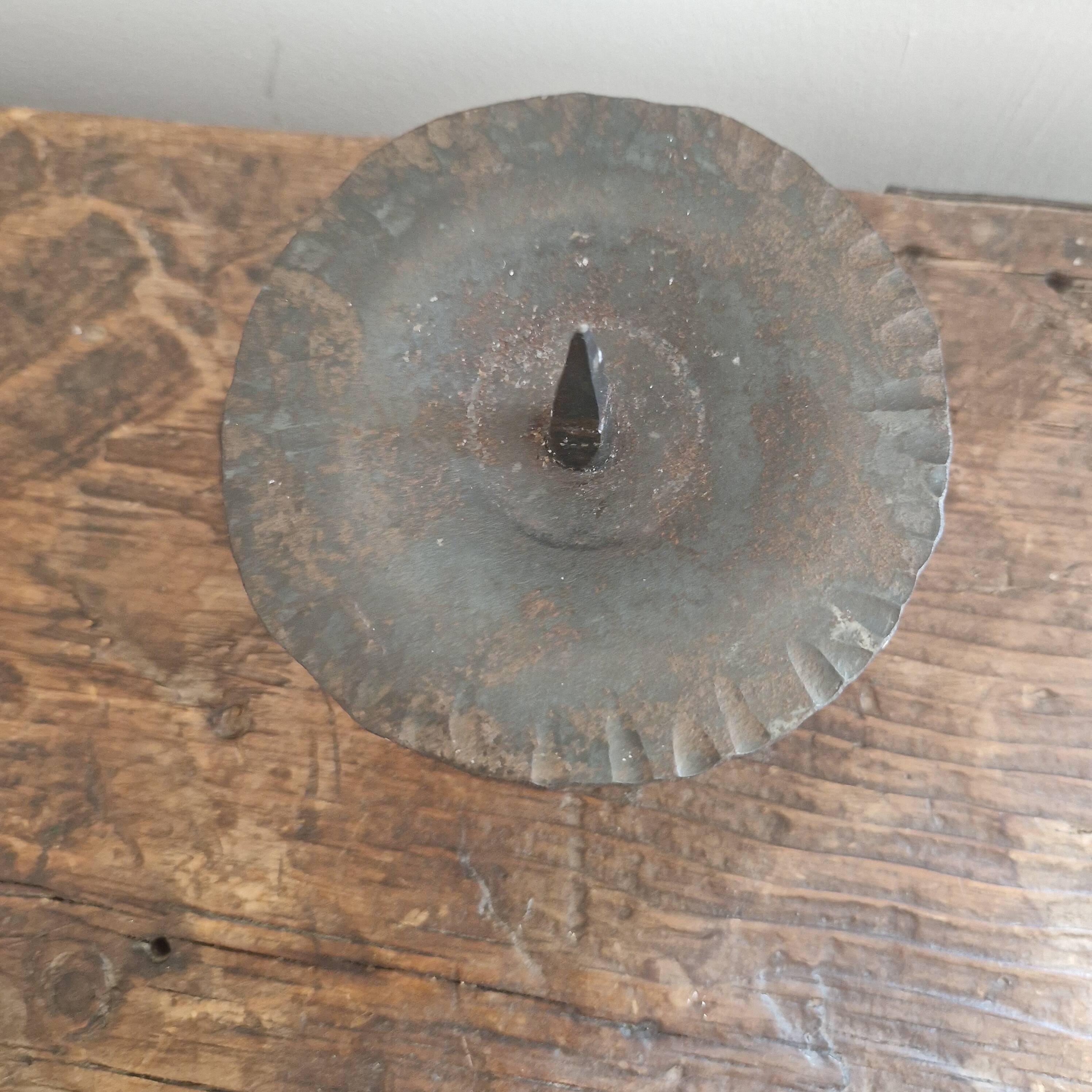 Brutalist cast iron candlestick / candle holder from the '60s.