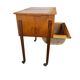 Vintage wooden sewing box/mini commode on wheels