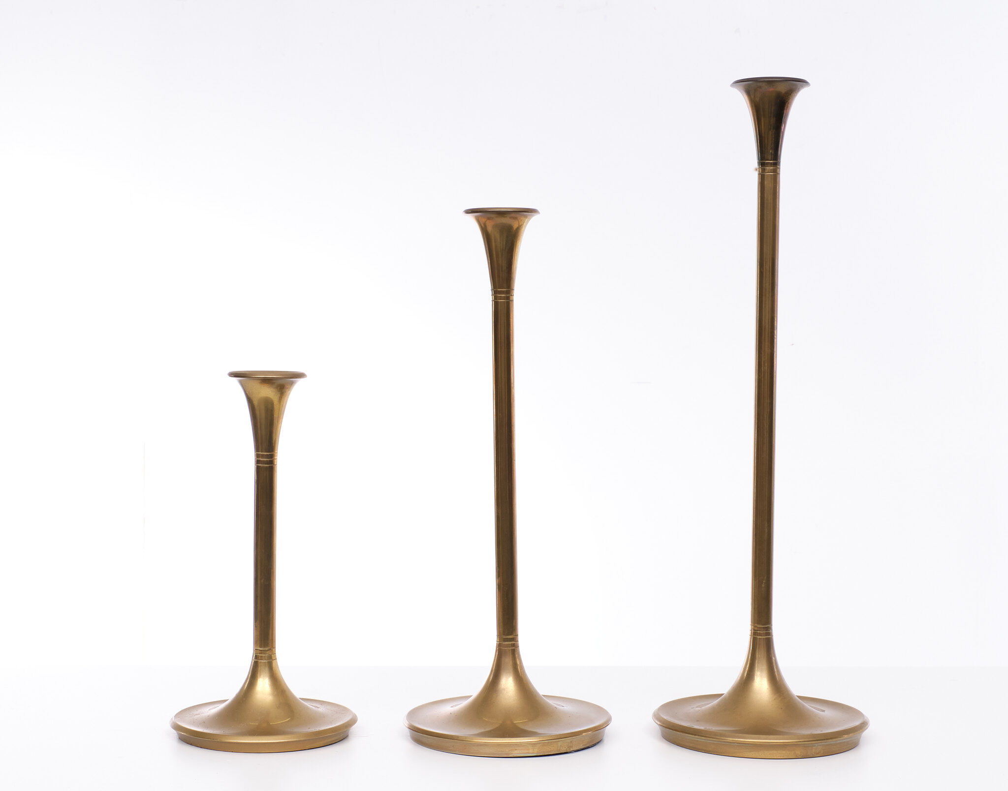 Villeroy & Boch Brass Candle Sticks Germany 1980s Set of 3