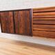 Buffet mural flottant en palissandre Poul Cadovius par CADO, années 1960.