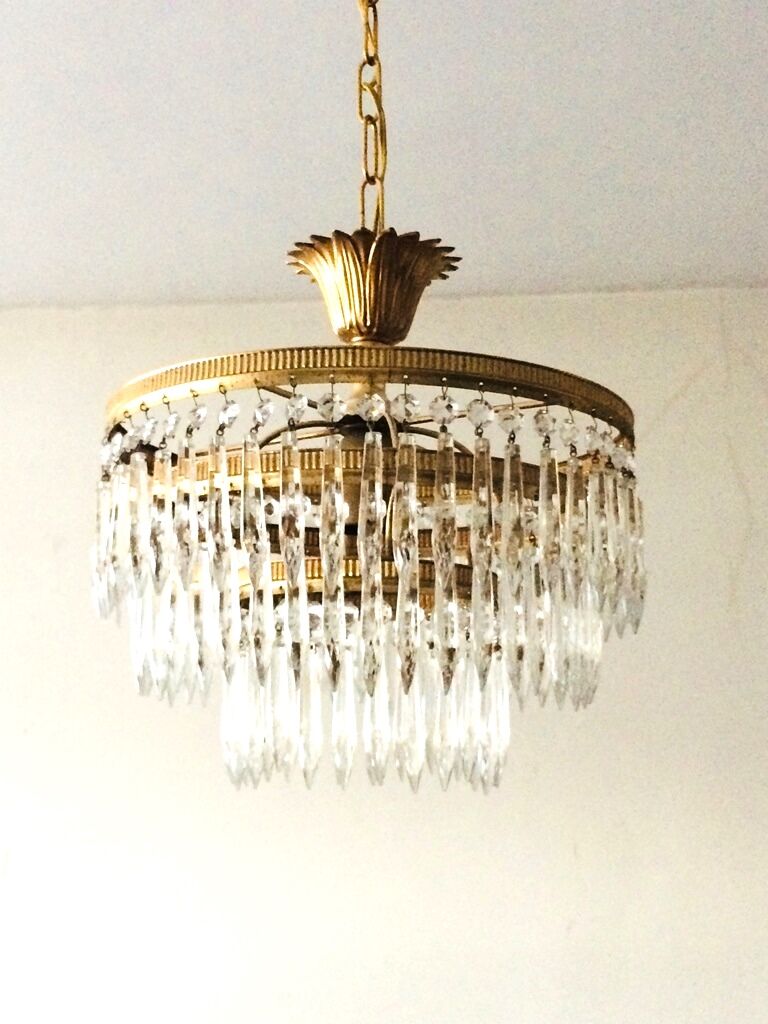 Waterfall Chandelier 60s Hollywood Regency