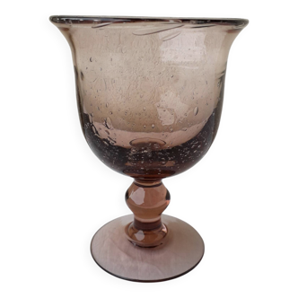 Stemmed glass in bubbled glass