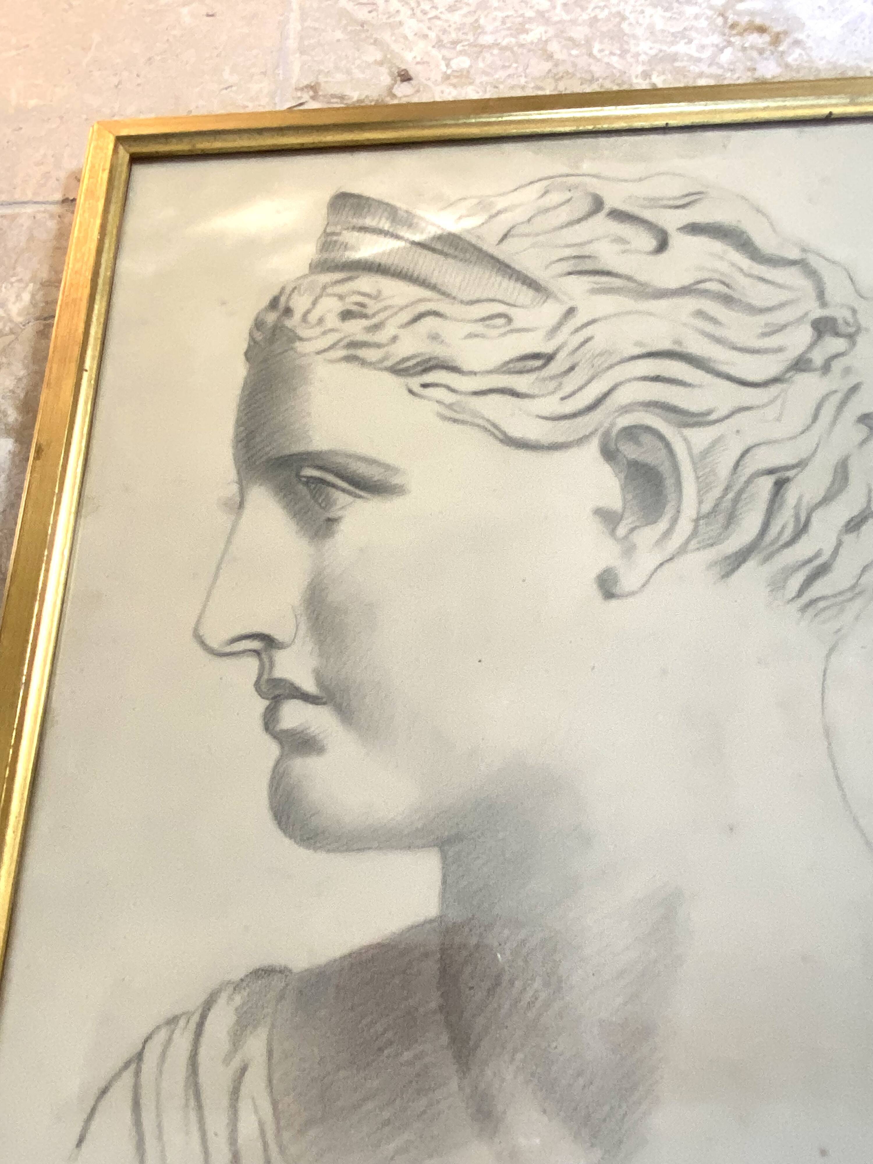 Dessin d’atelier, cadre bois vitré