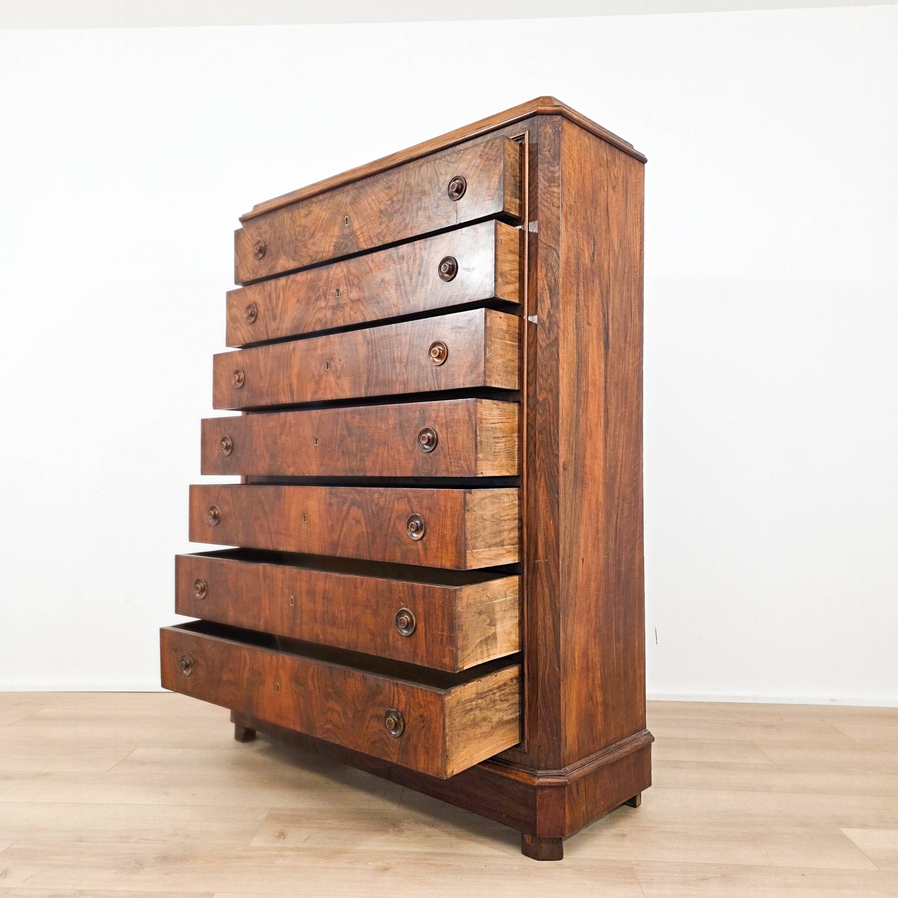 Solid wood chest of drawers, late 19th century