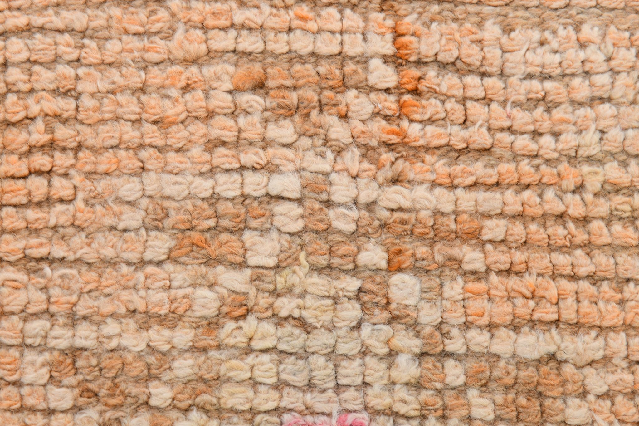 3x13 pale pink & orange turkish runner rug 82x403cm