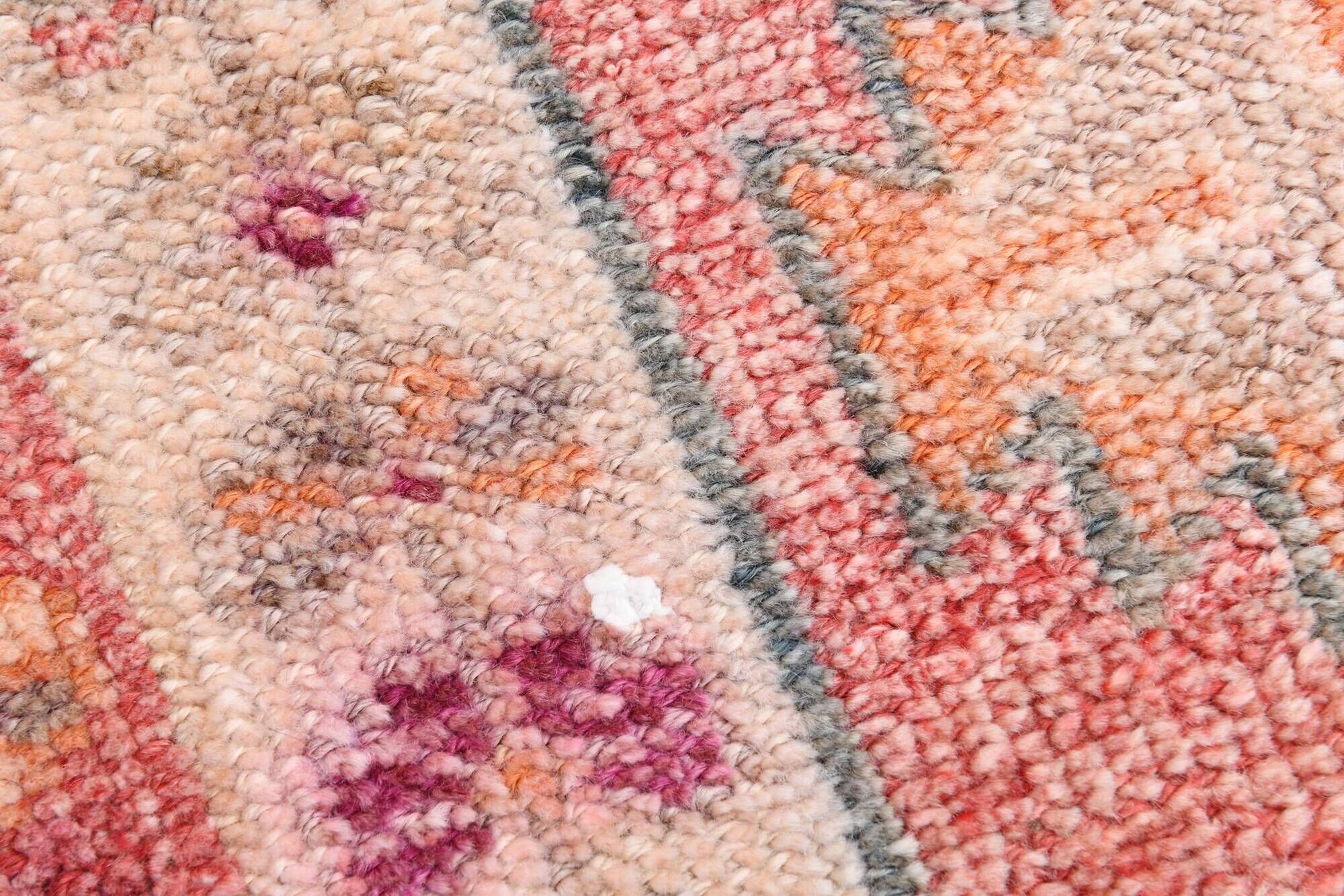 3x12 Vintage Pink & Red Turkish Runner Rug, Super Soft Rug, 86x378Cm