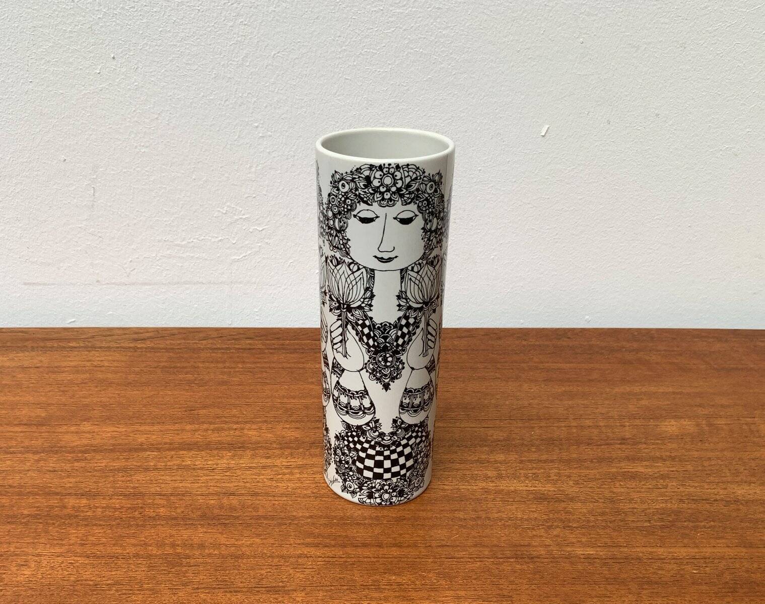 Large Flora German Vase from the Mid-Century by Bjørn Wiinblad for Rosenthal, 1960s