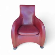 Fauteuil Montis / Gerard van den Berg / années 1990 / Cuir rouge bordeaux