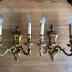 2 antique bronze wall sconces – Louis XVI style – 2 light arms