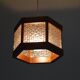 Scandinavian hanging lamp in teak and glass 1960