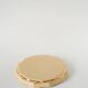Ceramic trivet, butter yellow and gold, 1960.