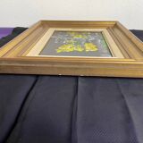 Oil on canvas signed Jordi Vall Escriu Yellow narcissus and two cups