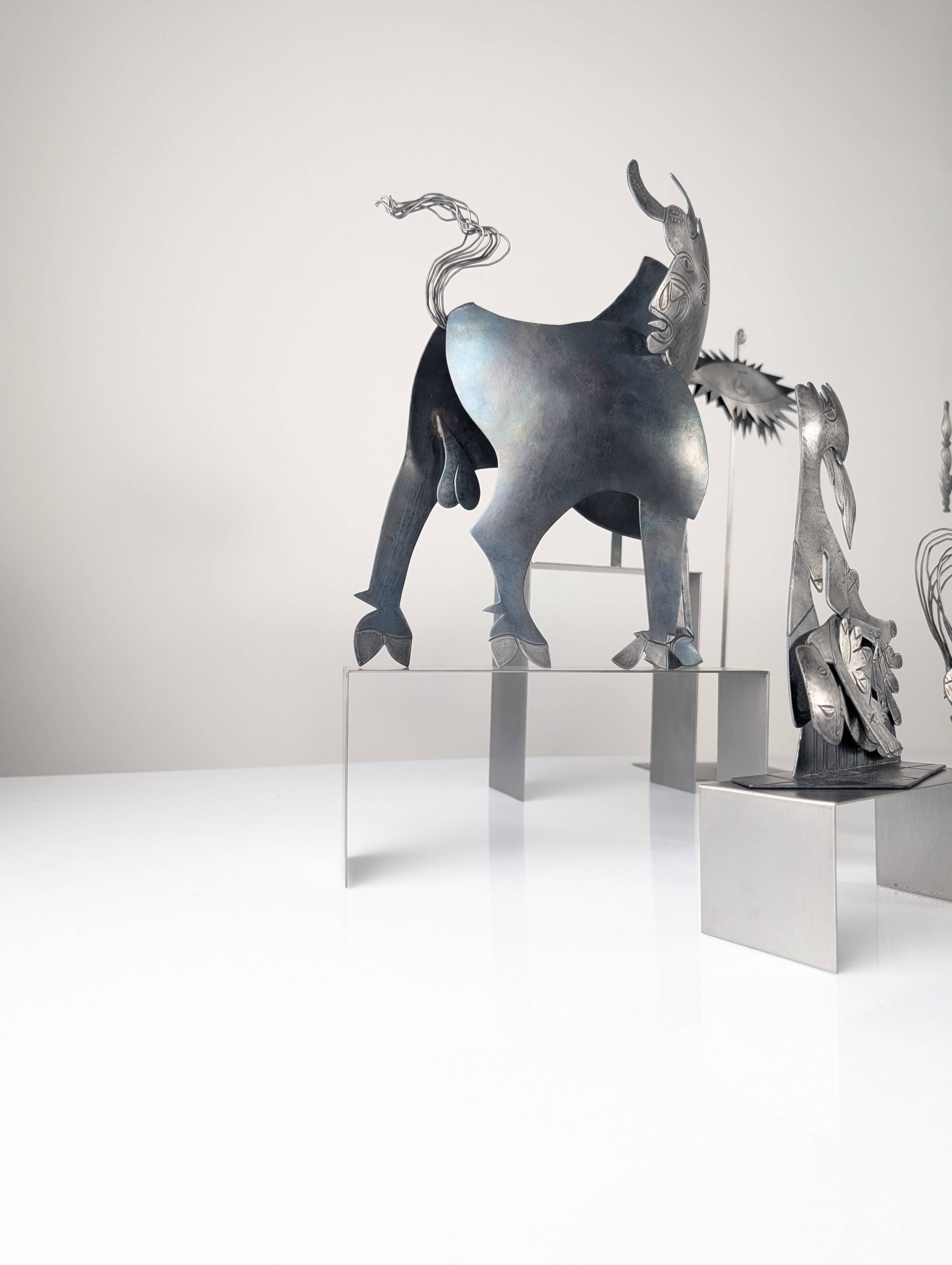 Sculptural Group "After Picasso" in Metal, Guernica Tribute, Late 20th Cent