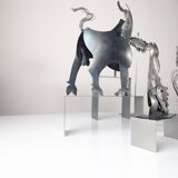 Groupe sculptural « D'après Picasso » en métal, hommage à Guernica, fin du XXe siècle