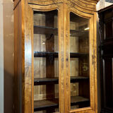Library with gendarme's hat Louis Philippe era in blond walnut around 1830