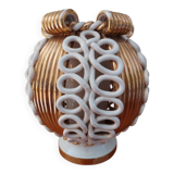 Sainte Radegonde ball vase in white and gold earthenware circa 1940-1950