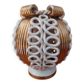 Sainte Radegonde ball vase in white and gold earthenware circa 1940-1950