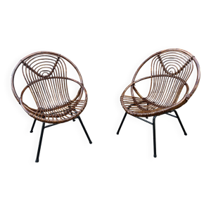 Paire de fauteuils en - pieds