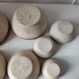 Set of 7 stackable stoneware bowls