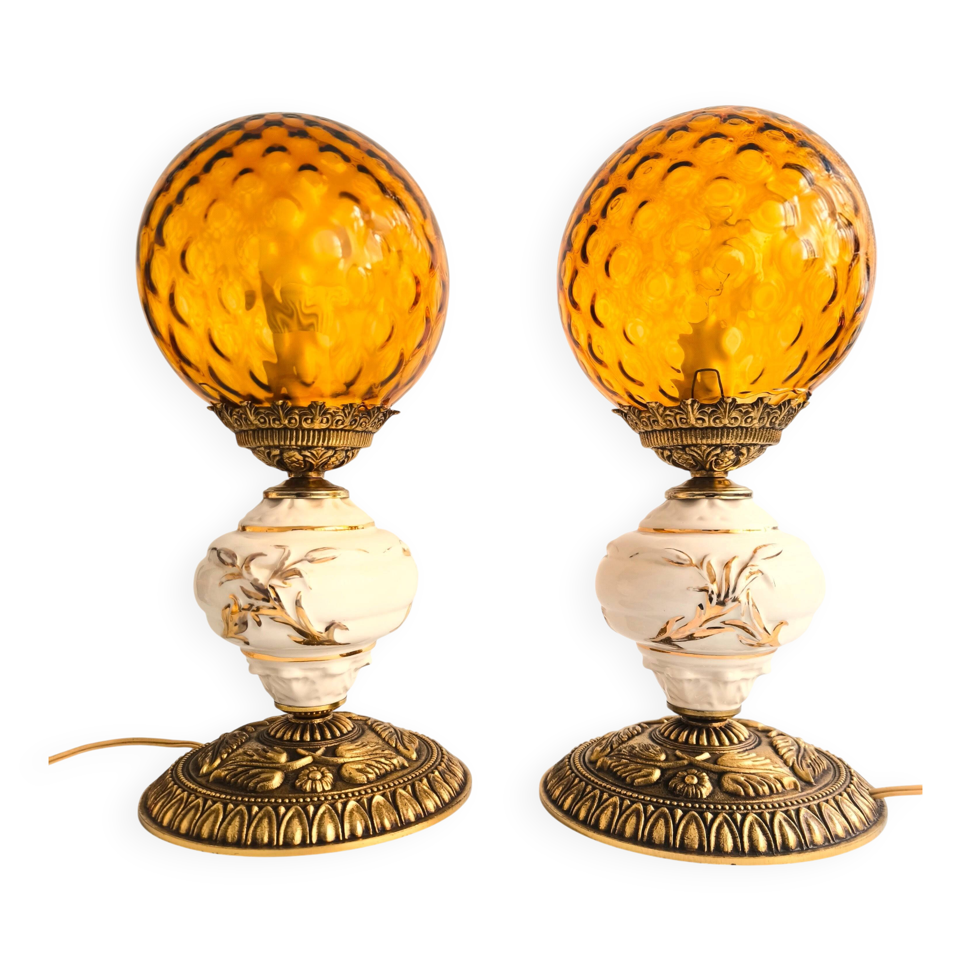 Set of French Hollywood Regency lamps