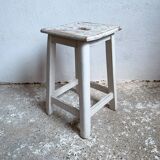 White wooden workshop stool