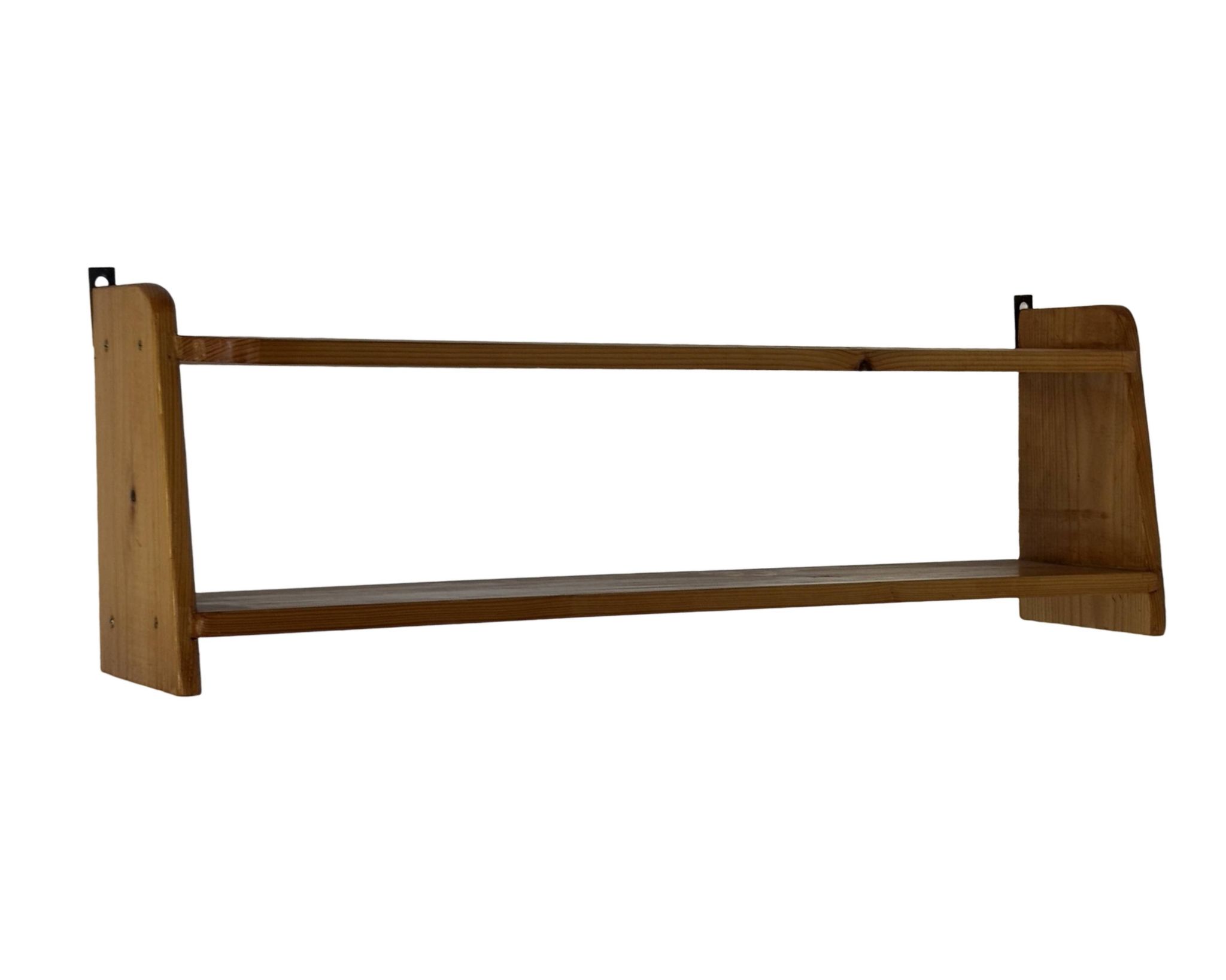 Vintage wooden wall shelve rack in pinewood minimalist design