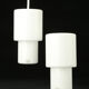 Two Holmegaard pendants, Two-Way model. Mouth-blown opal glass