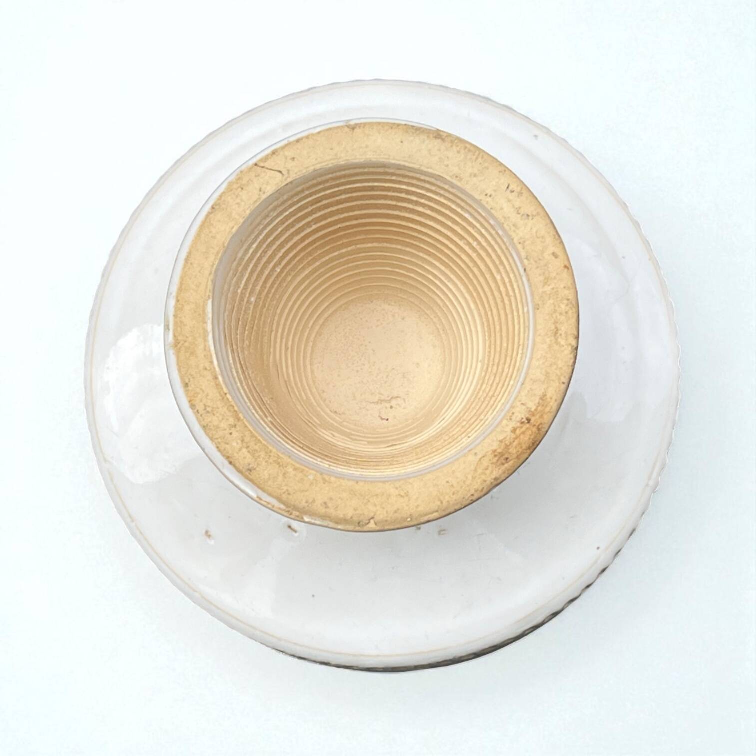 bol sur pied en céramique blanche design moderniste scandinave 60 cache-pot