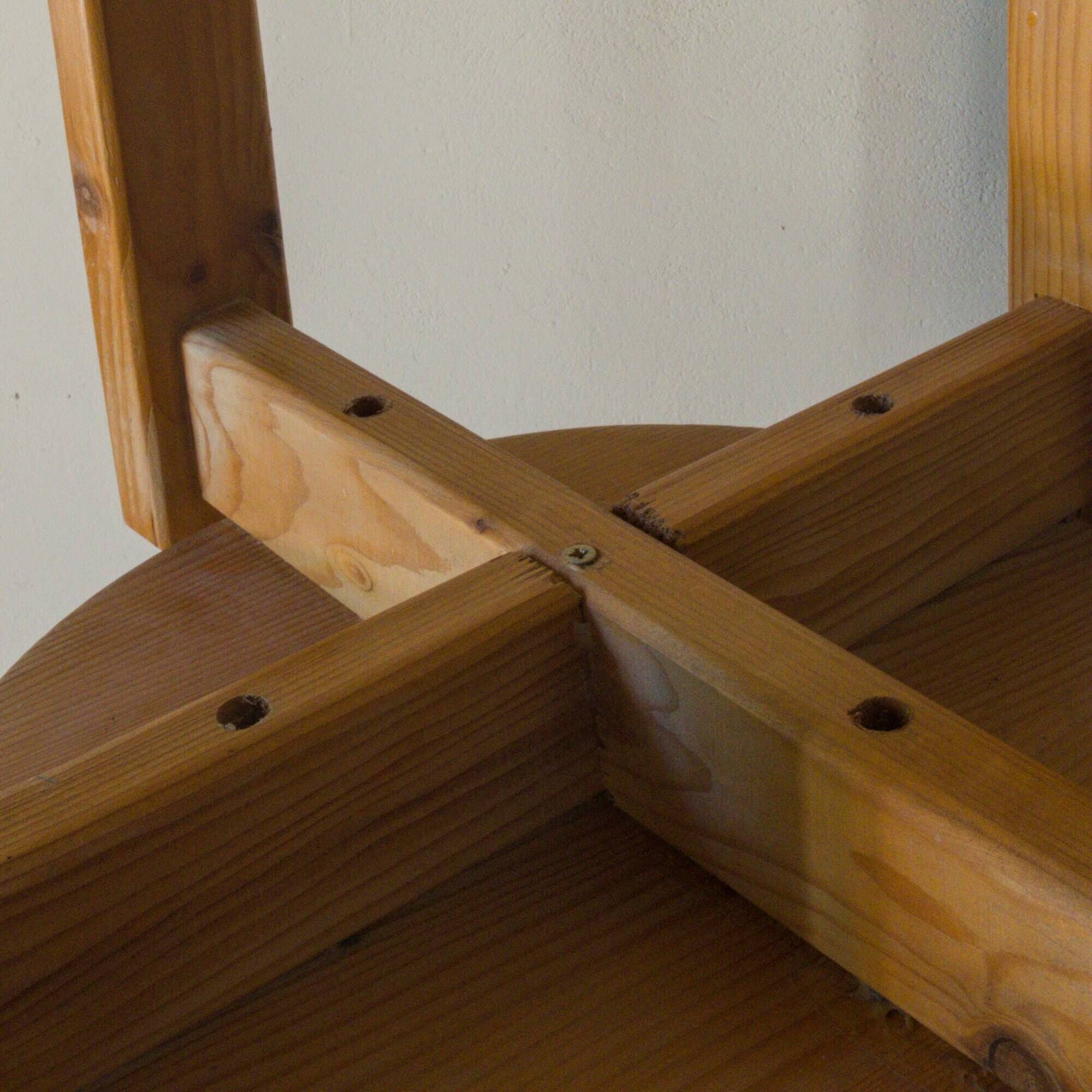 Pair of vintage solid pine stools, 1970s