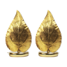 Pair of golden leaf lamps Italy 1970