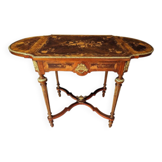 Table De Milieu Marquetée à Abattants Napoléon III