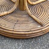 Porte manteau perroquet en rotin vintage 1970