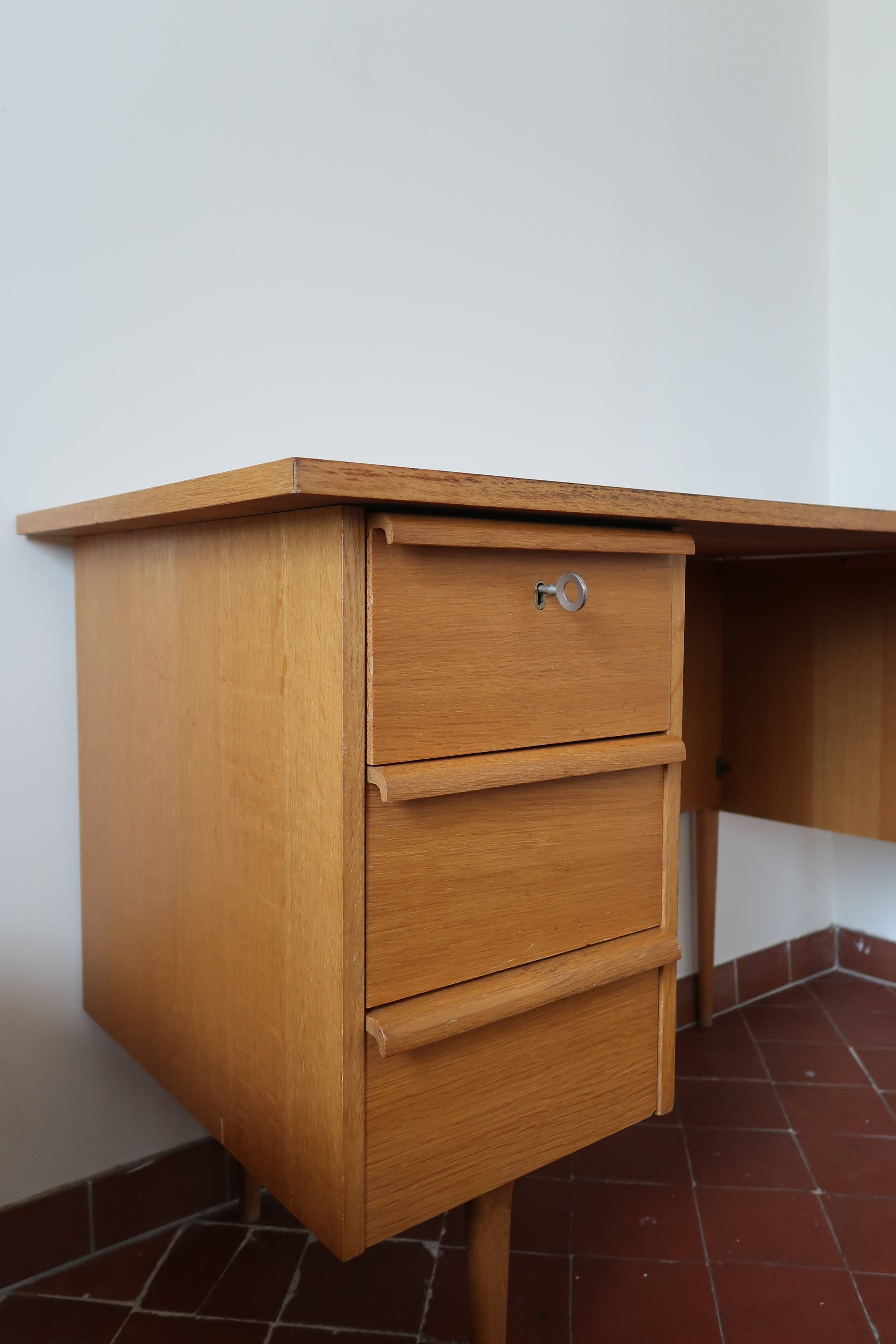 Scandinavian light wood desk