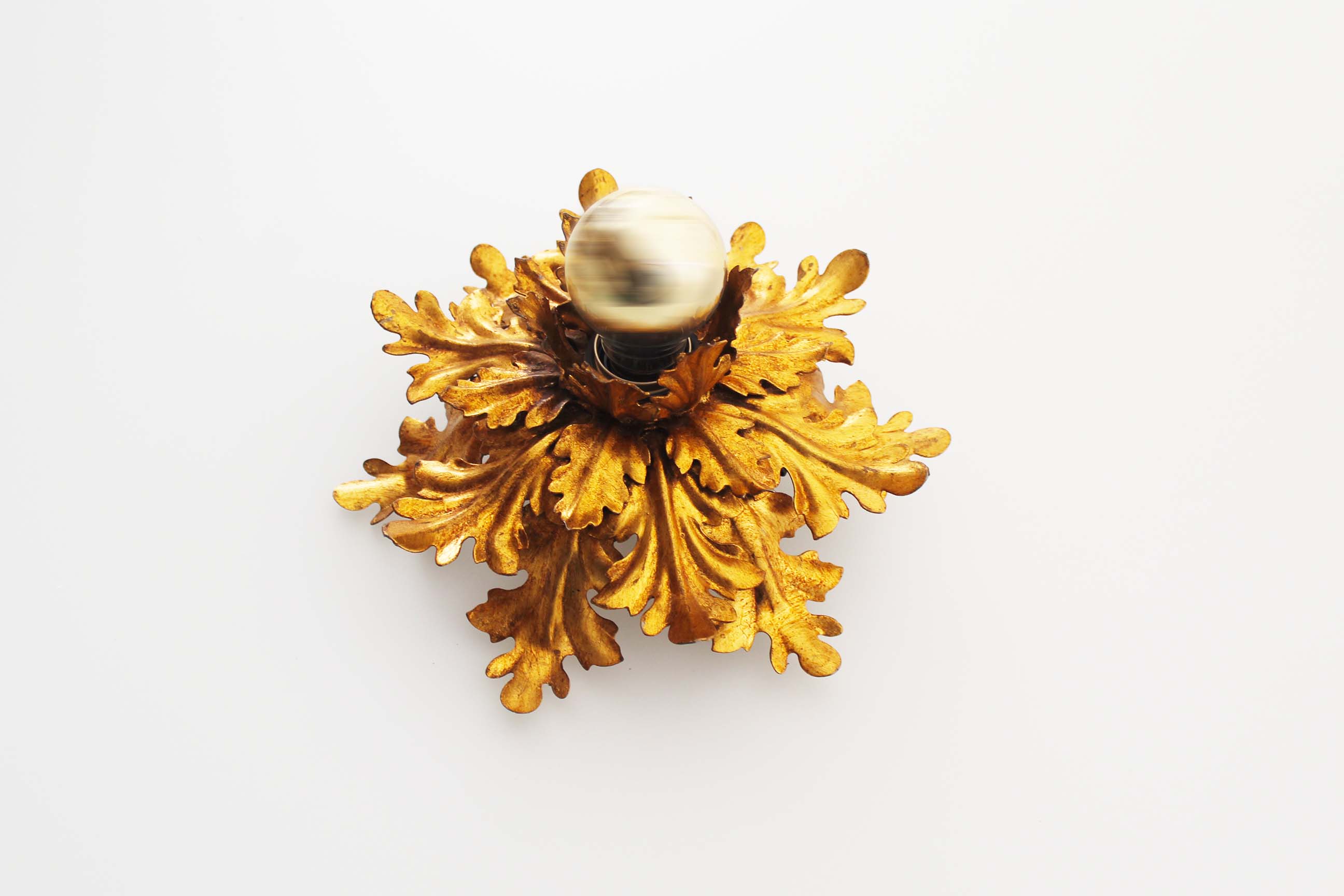 1960's Gilt 'Florentine' Ceiling of wall light by Banci Firenze