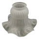 French vintage white opaque glass replacement shade with frilled edge.