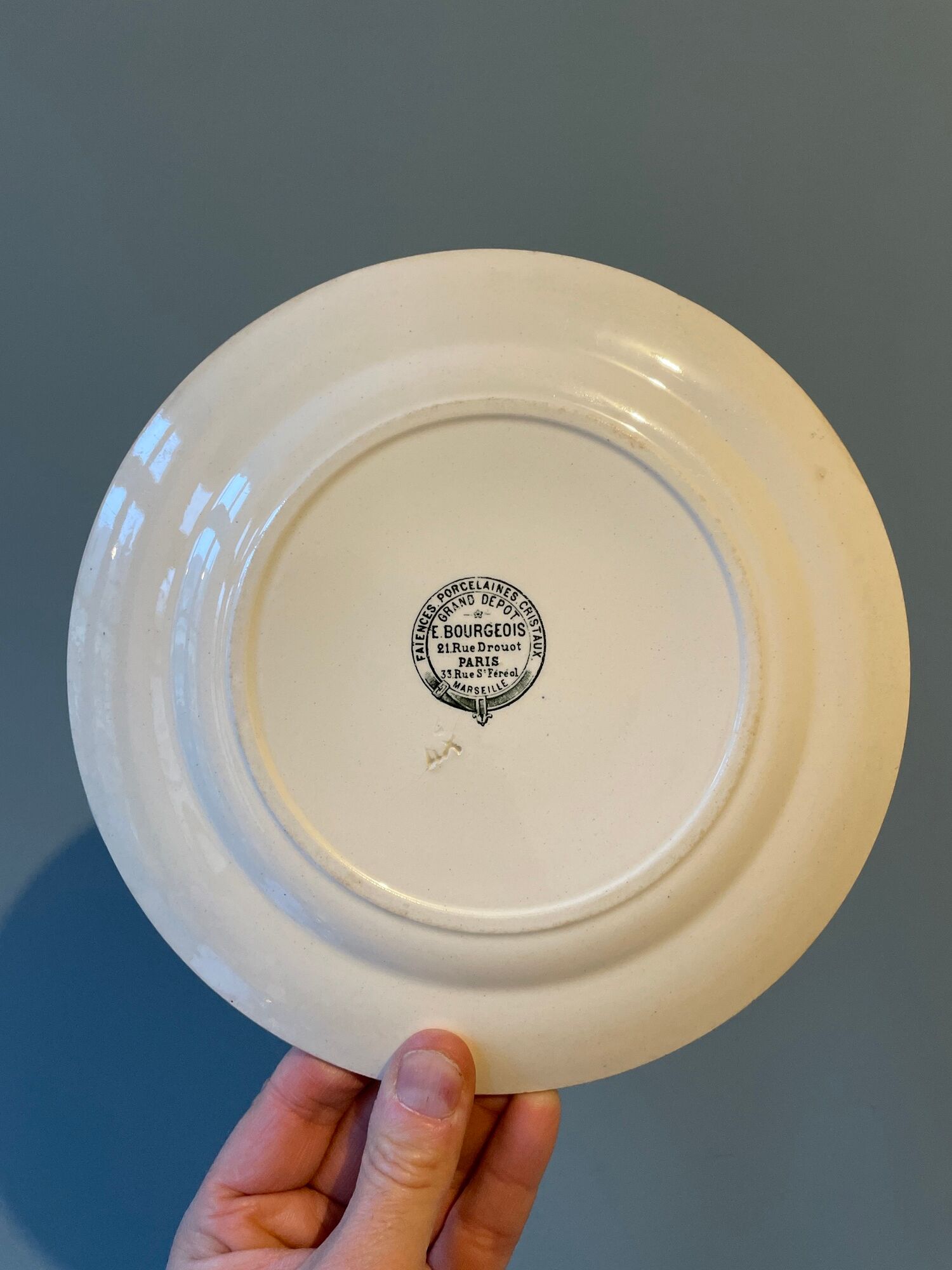 Set of 12 Terre de Fer dessert plates Grand Dépôt E.Bourgeois
