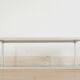 Aluminium coffee table and smoked glasses, France, circa 1980